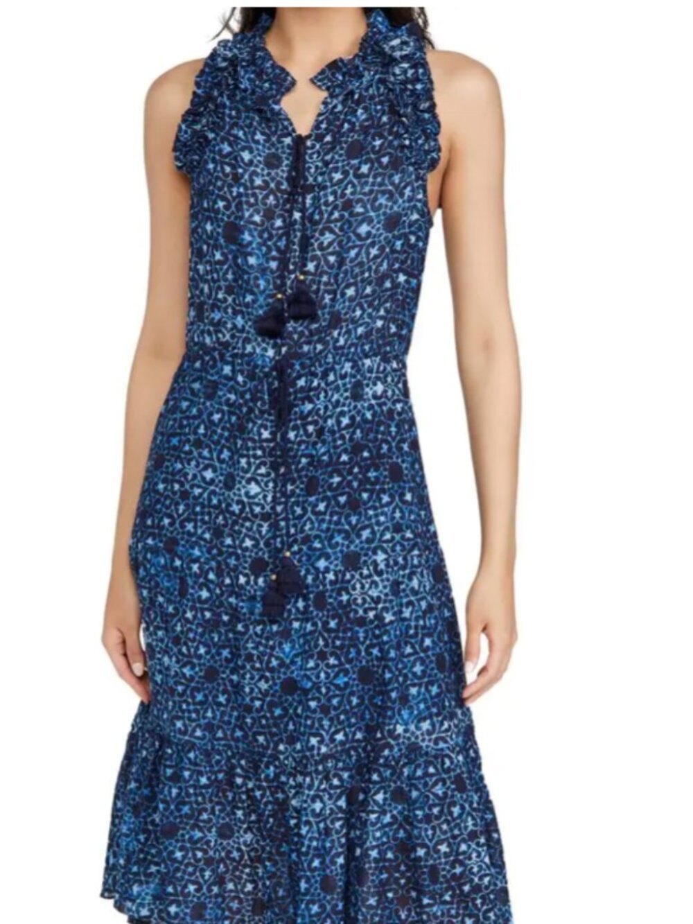 Figue Gabriella Dress, Mosaic Hearts Navy XL